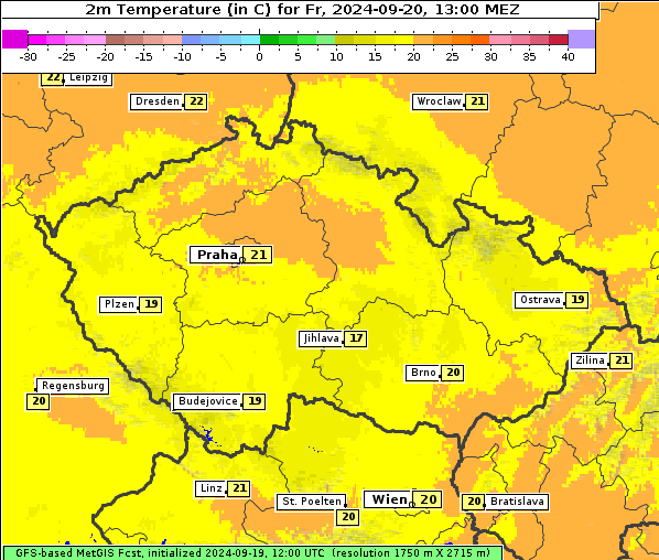 Temperatur, 20. 9. 2024