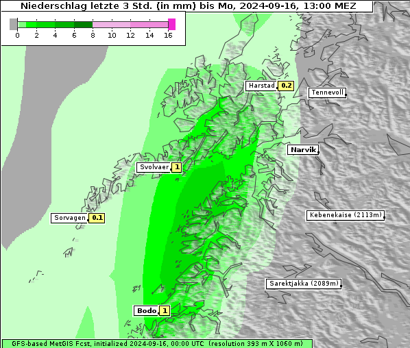 Niederschlag, 16. 9. 2024