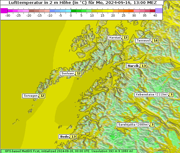 Temperatur, 16. 9. 2024