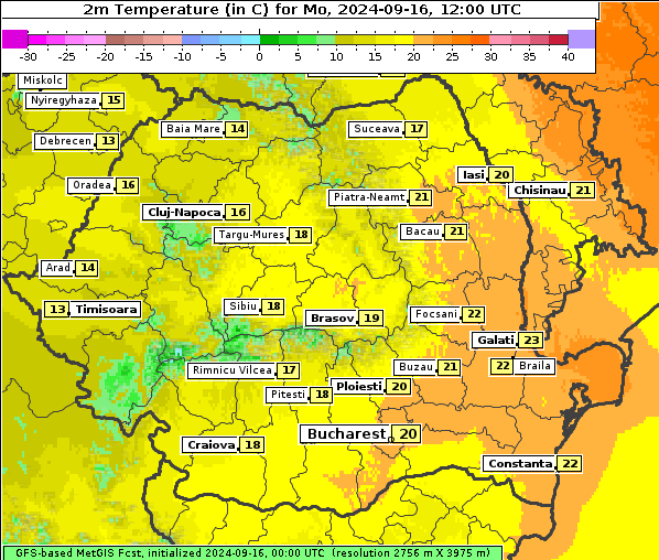 Temperatur, 16. 9. 2024