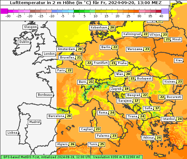 Temperatur, 20. 9. 2024