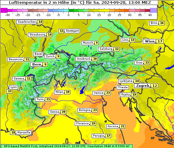 Temperatur, 28. 9. 2024