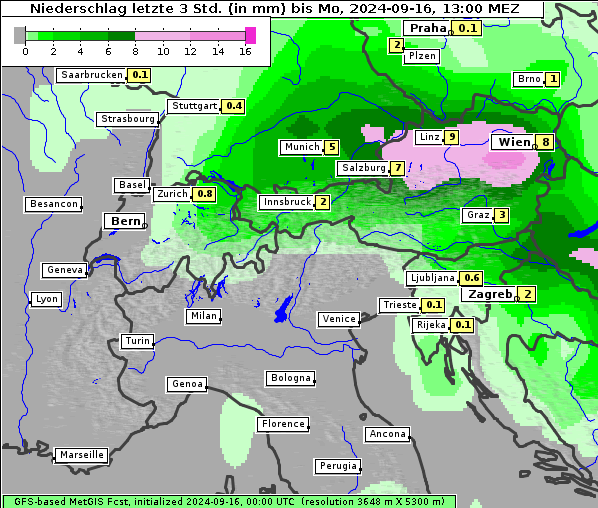 Niederschlag, 16. 9. 2024