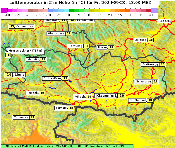 Temperatur, 20. 9. 2024