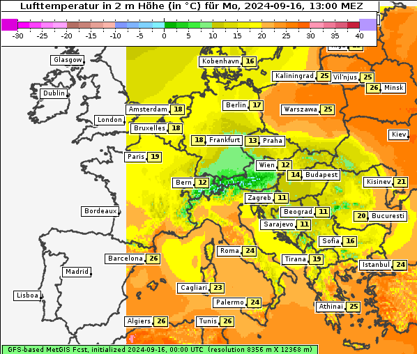 Temperatur, 16. 9. 2024