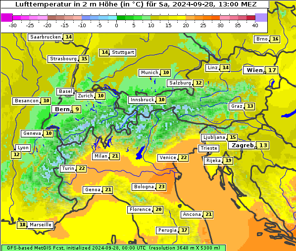 Temperatur, 28. 9. 2024