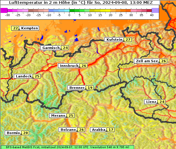 Temperatur, 8. 9. 2024