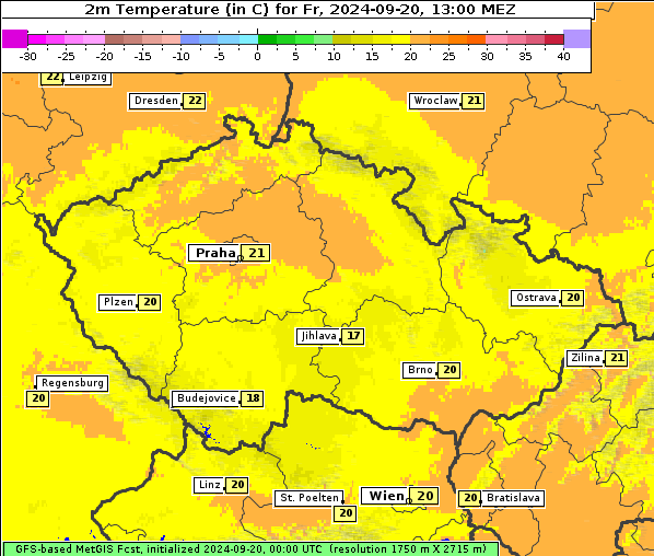 Temperatur, 20. 9. 2024