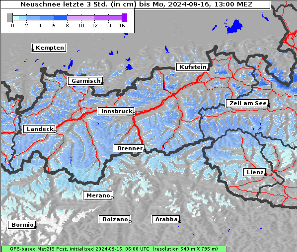 Neuschnee, 16. 9. 2024