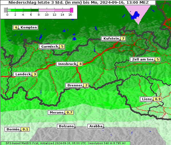 Niederschlag, 16. 9. 2024