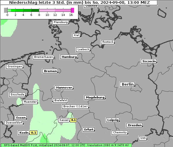 Niederschlag, 8. 9. 2024