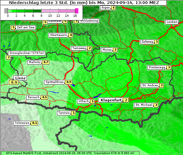 Niederschlag, 16. 9. 2024