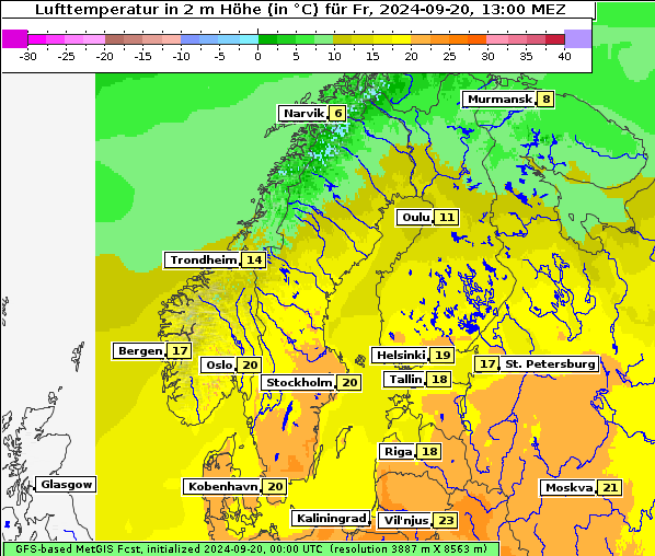 Temperatur, 20. 9. 2024