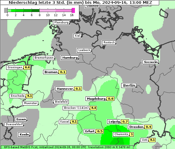 Niederschlag, 16. 9. 2024