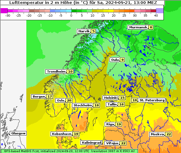 Temperatur, 21. 9. 2024