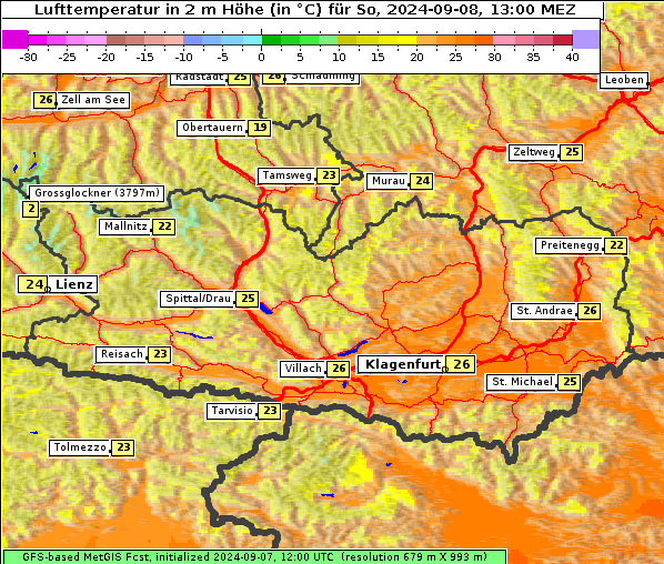 Temperatur, 8. 9. 2024