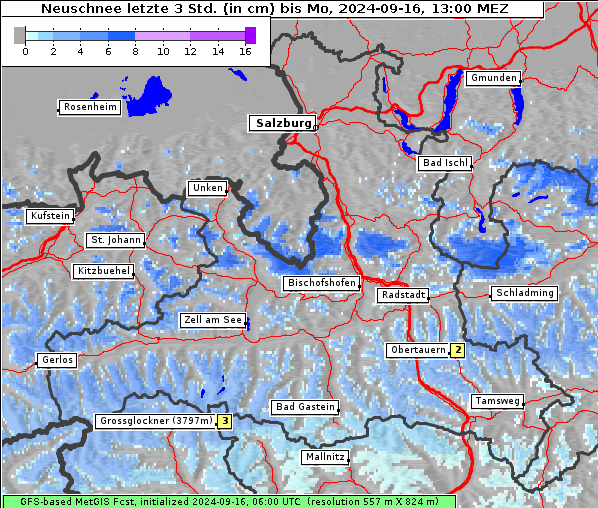 Neuschnee, 16. 9. 2024