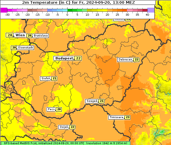 Temperatur, 20. 9. 2024