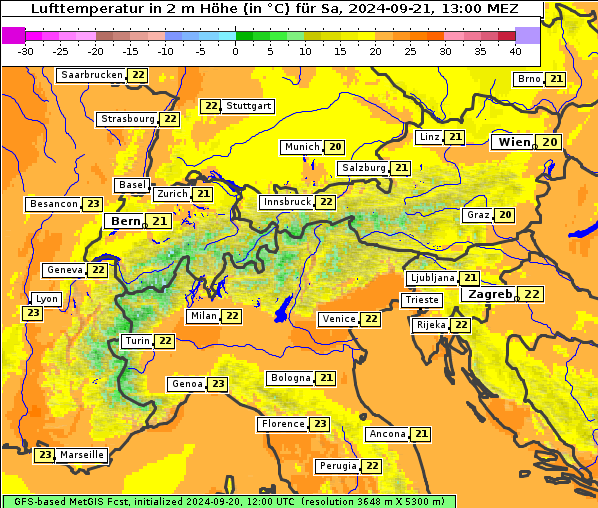 Temperatur, 21. 9. 2024