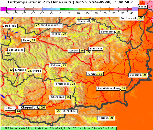 Temperatur, 8. 9. 2024