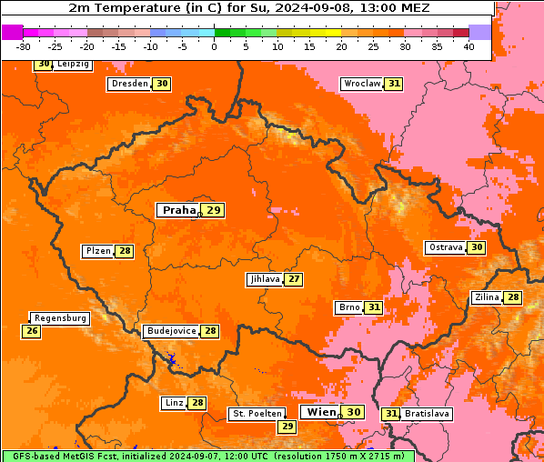 Temperatur, 8. 9. 2024