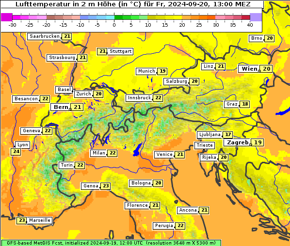 Temperatur, 20. 9. 2024