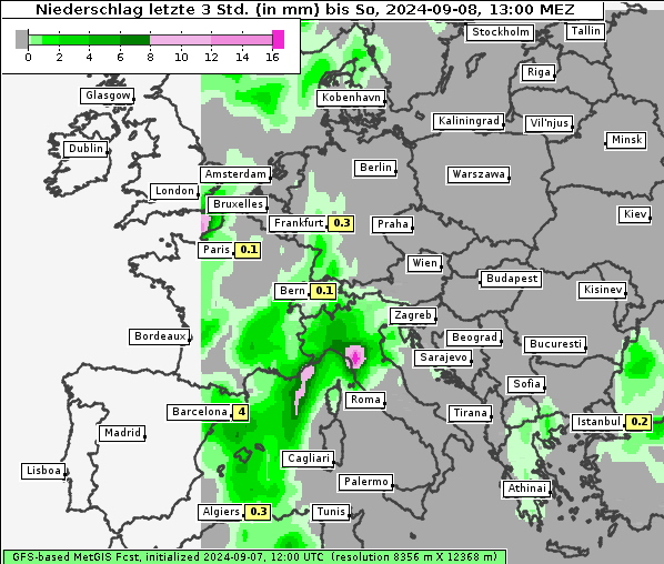 Niederschlag, 8. 9. 2024