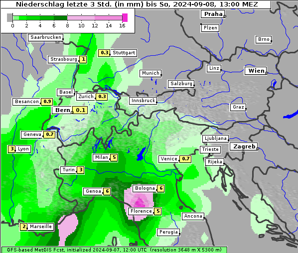 Niederschlag, 8. 9. 2024
