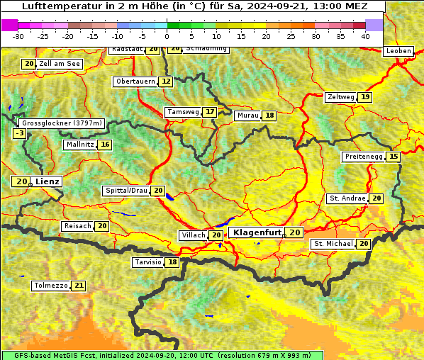 Temperatur, 21. 9. 2024