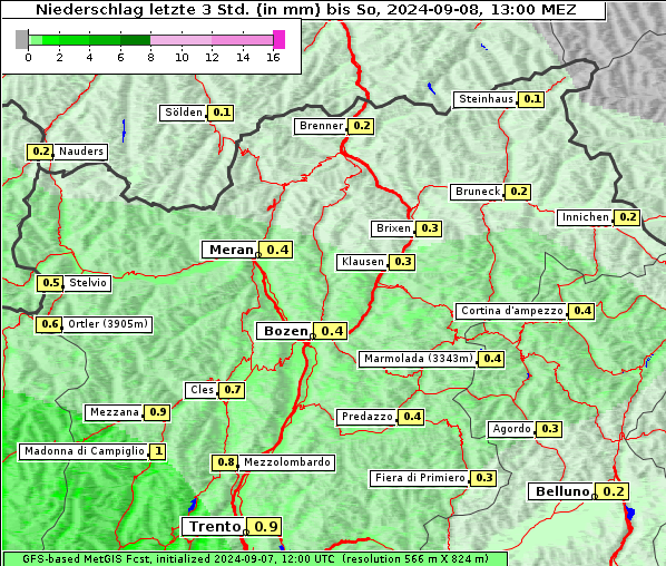 Niederschlag, 8. 9. 2024