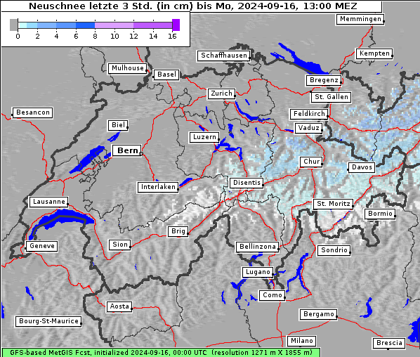 Neuschnee, 16. 9. 2024