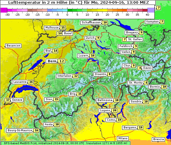 Temperatur, 16. 9. 2024