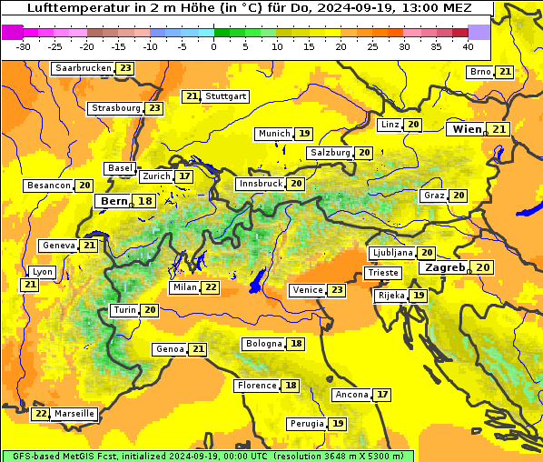 Temperatur, 19. 9. 2024