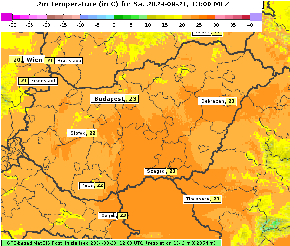 Temperatur, 21. 9. 2024