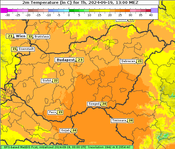 Temperatur, 19. 9. 2024