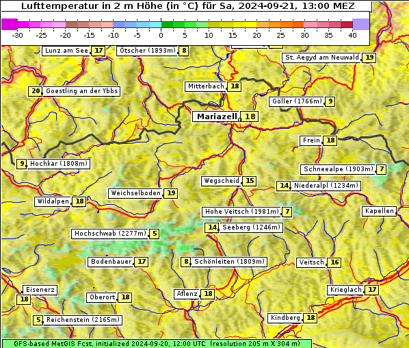 Temperatur, 21. 9. 2024