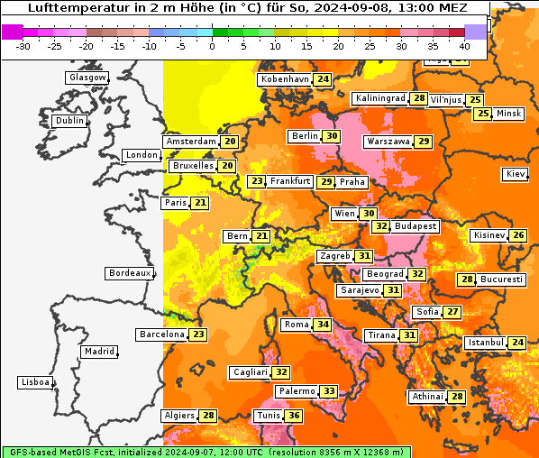 Temperatur, 8. 9. 2024