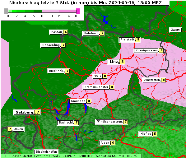 Niederschlag, 16. 9. 2024