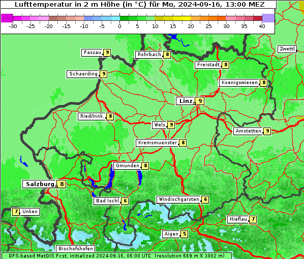 Temperatur, 16. 9. 2024