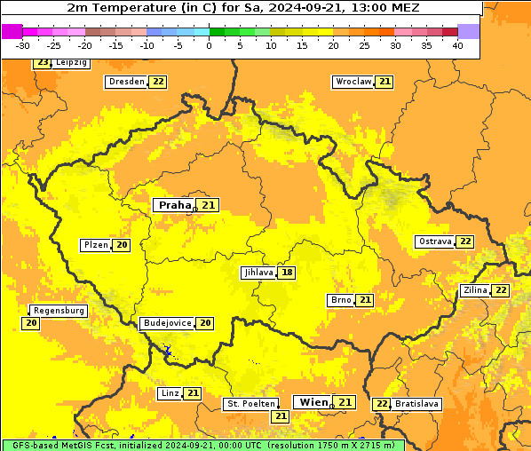 Temperatur, 21. 9. 2024