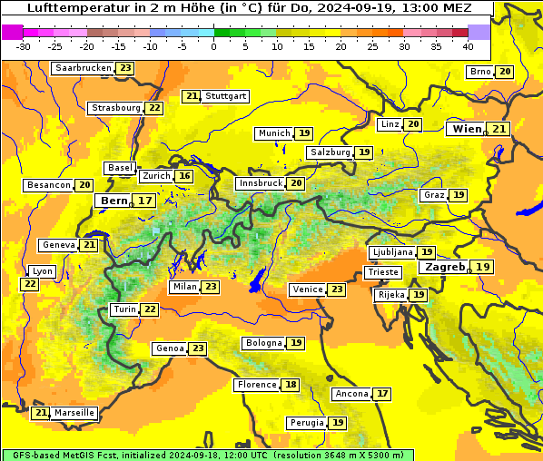 Temperatur, 19. 9. 2024