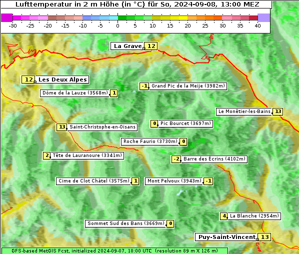 Temperatur, 8. 9. 2024