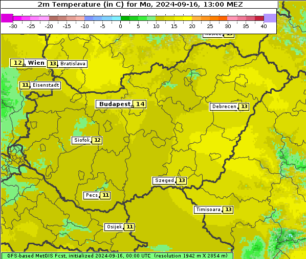 Temperatur, 16. 9. 2024