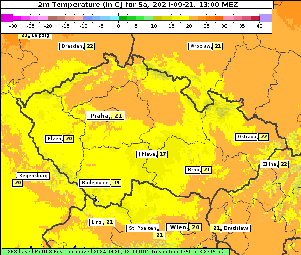 Temperatur, 21. 9. 2024