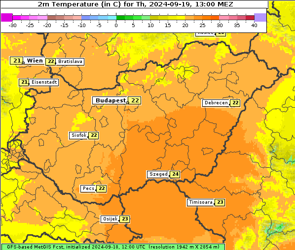 Temperatur, 19. 9. 2024