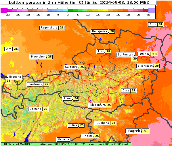 Temperatur, 8. 9. 2024