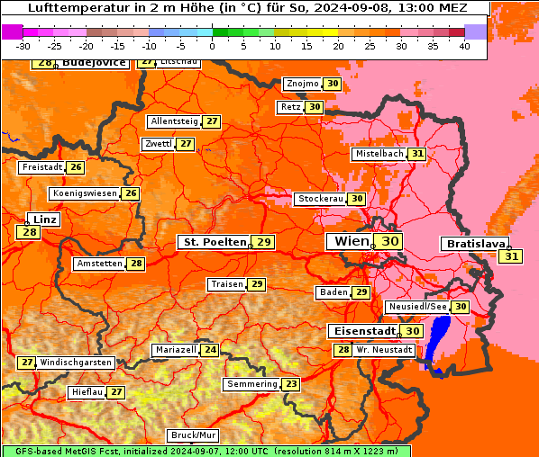 Temperatur, 8. 9. 2024