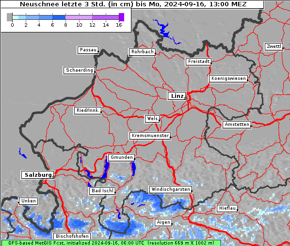 Neuschnee, 16. 9. 2024