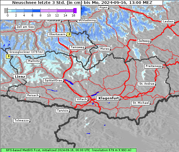 Neuschnee, 16. 9. 2024