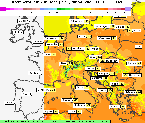 Temperatur, 21. 9. 2024